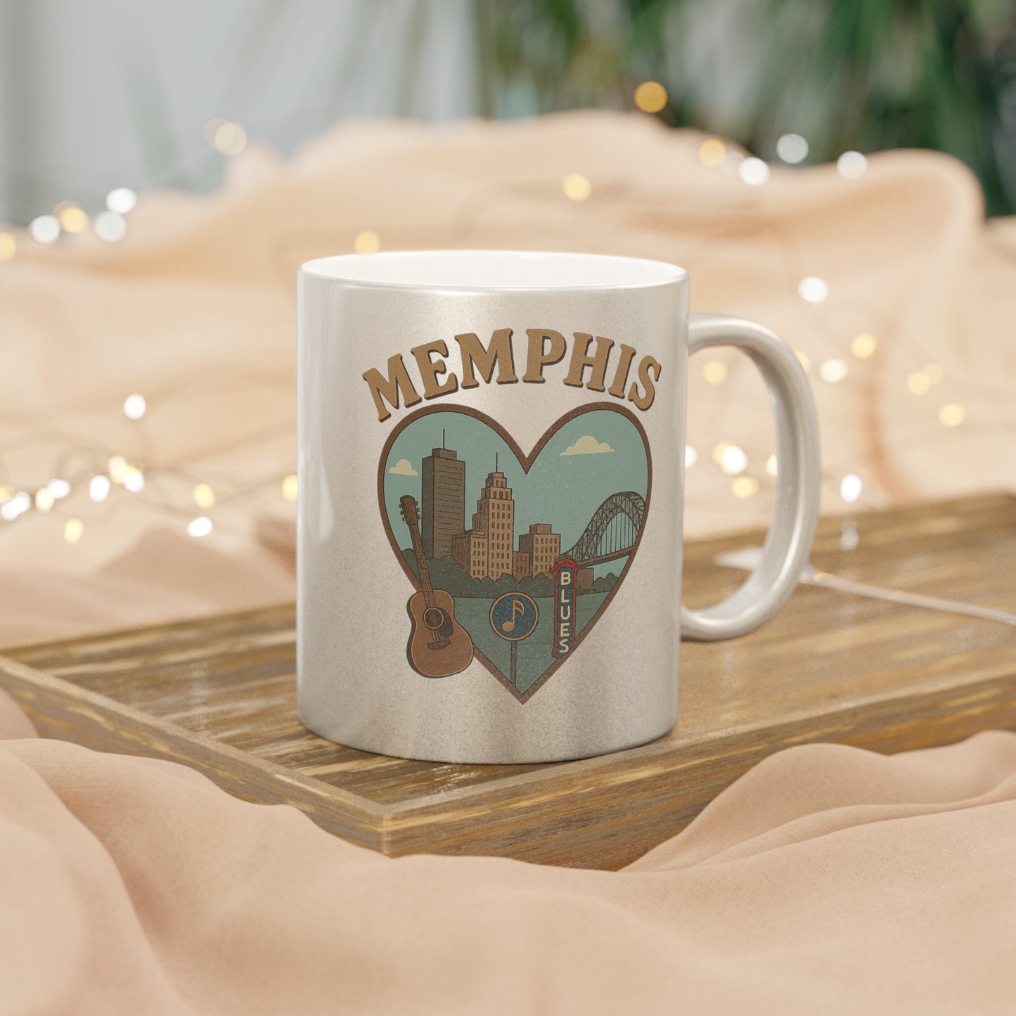 Sip with Soul - Metallic Memphis Mug Radiates Silver & Gold Glamour