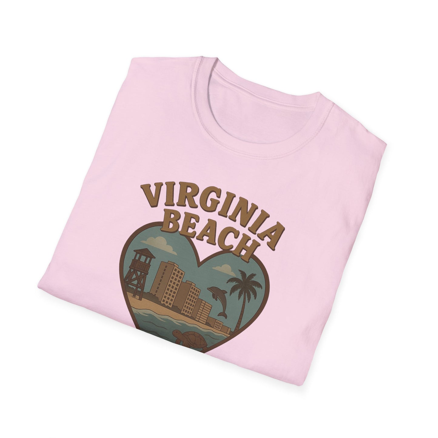Groovy Virginia Beach T-Shirt - Celebrate Coastal Vibes with Dolphins and Turtles
