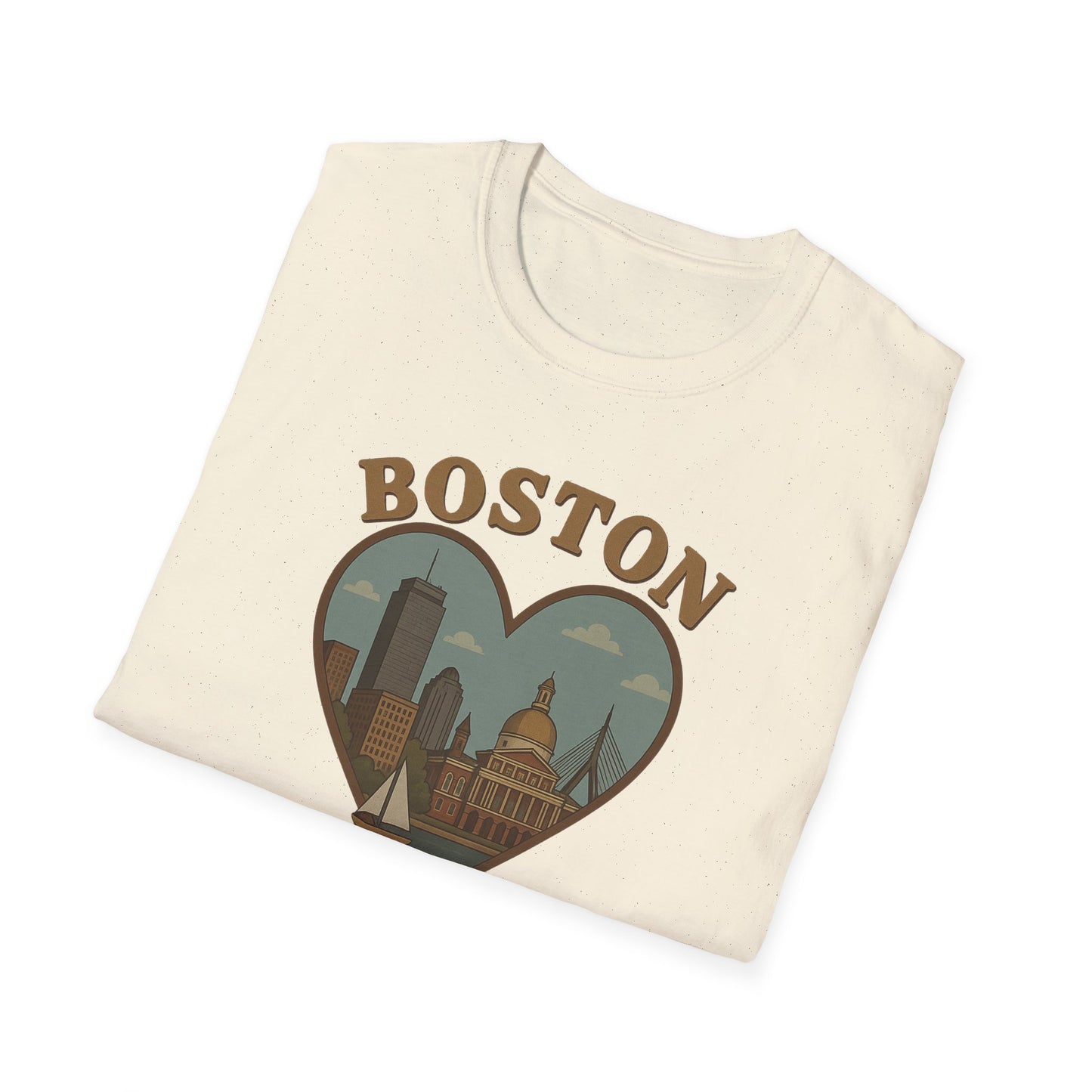 Embrace Boston Love with this Heartfelt Skyline Graphic T-Shirt