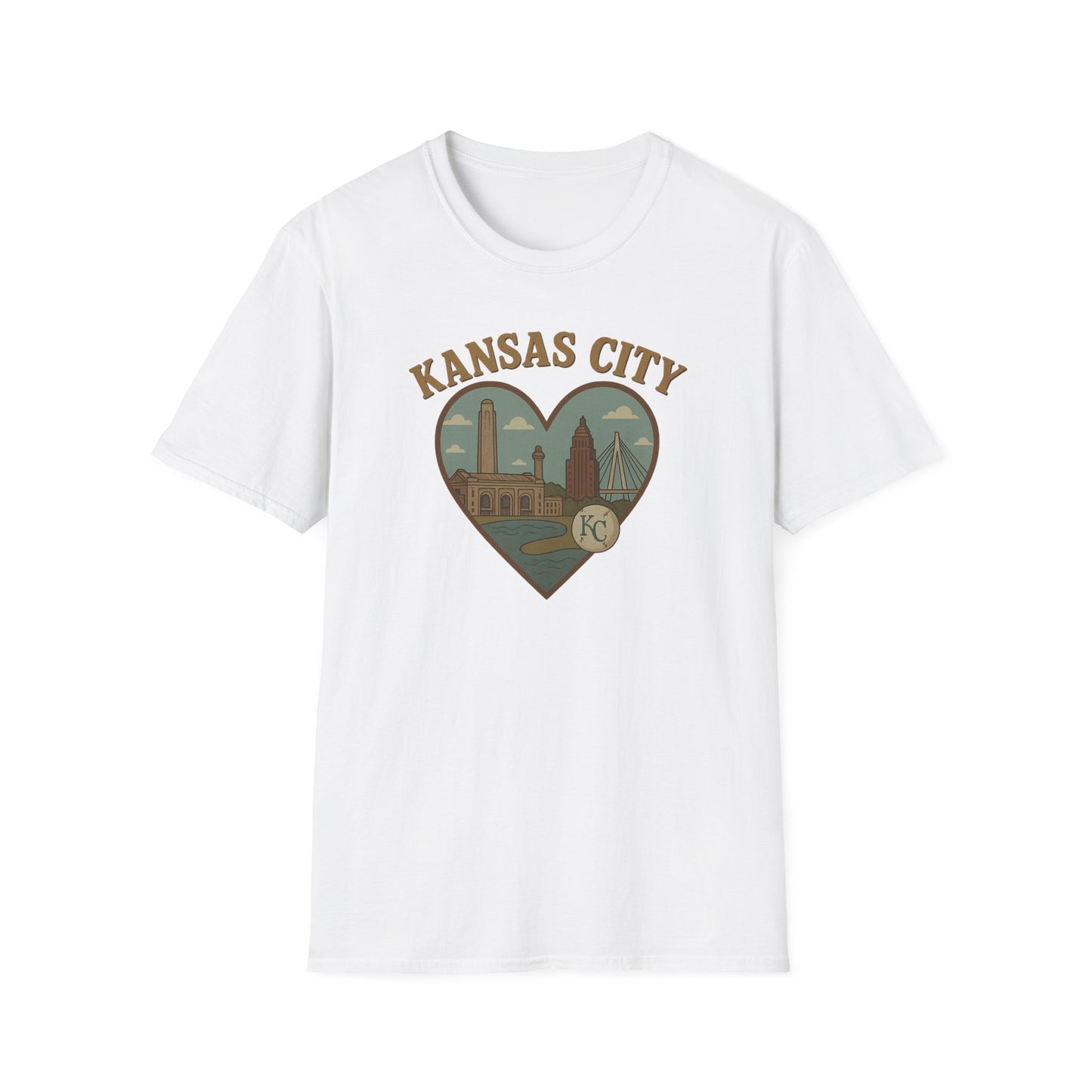 Fall in Love with Kansas City: Quirky Heartscape Tee for Proud Midwestern Spirits