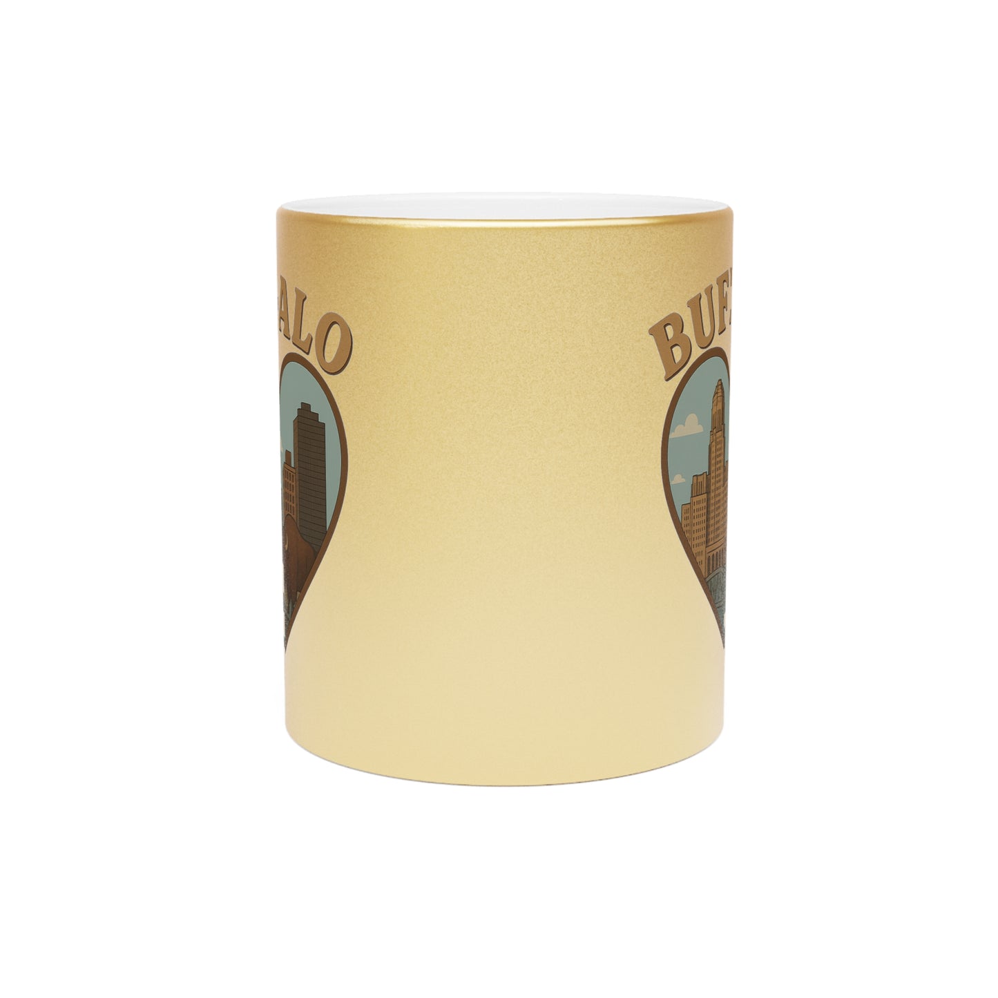 Sip Boldly with the Buffalo Shine: Metallic Mug in Silver or Gold