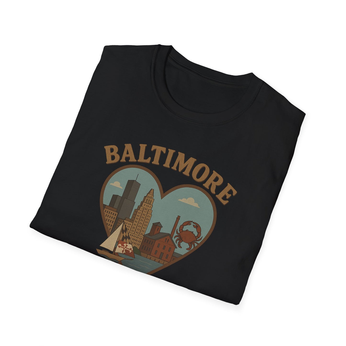 Embrace the Chaos of Baltimore with Our Heartfelt Skyline Crab T-Shirt!
