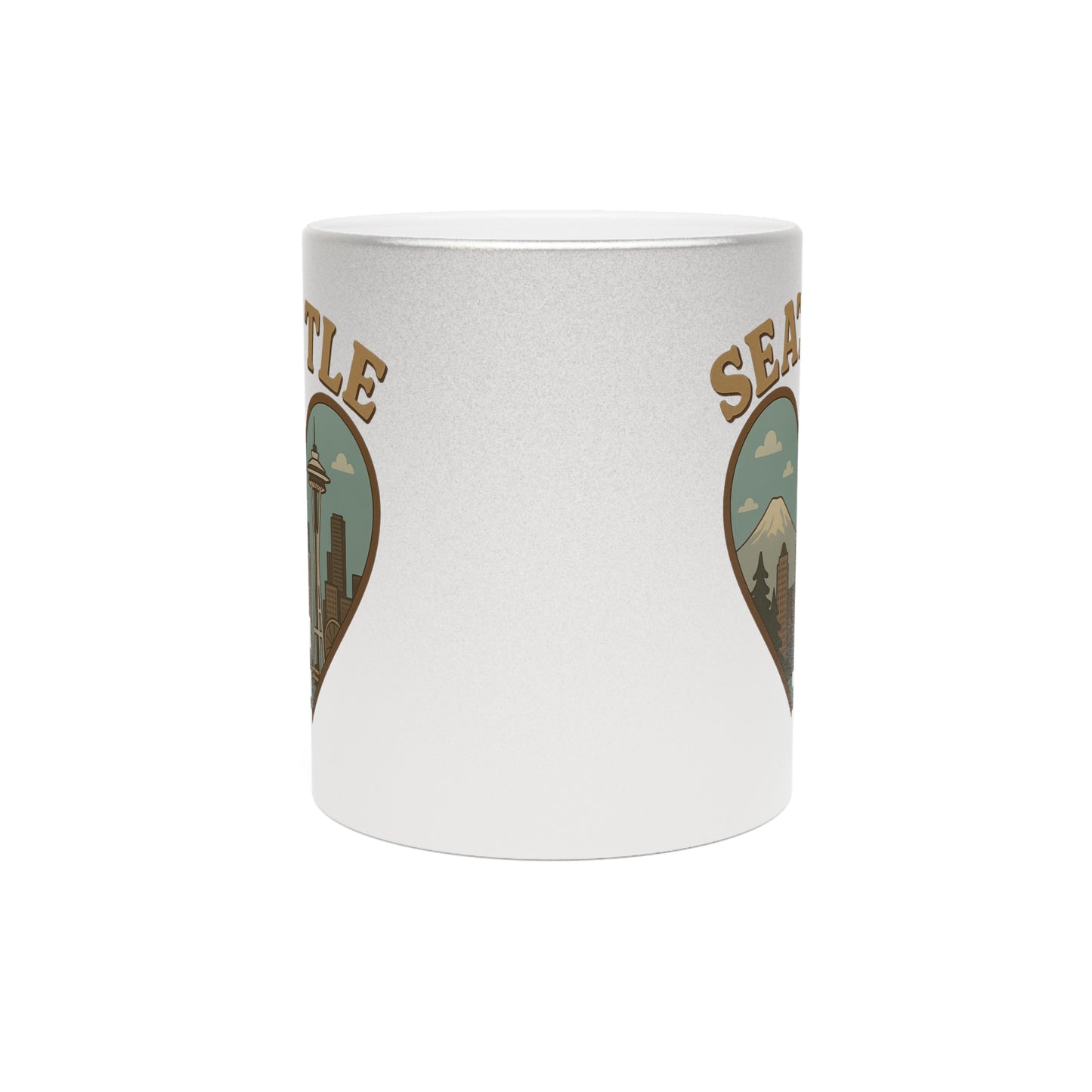 Sip the Emerald City: Vintage Metallic Seattle Mug Extravaganza!