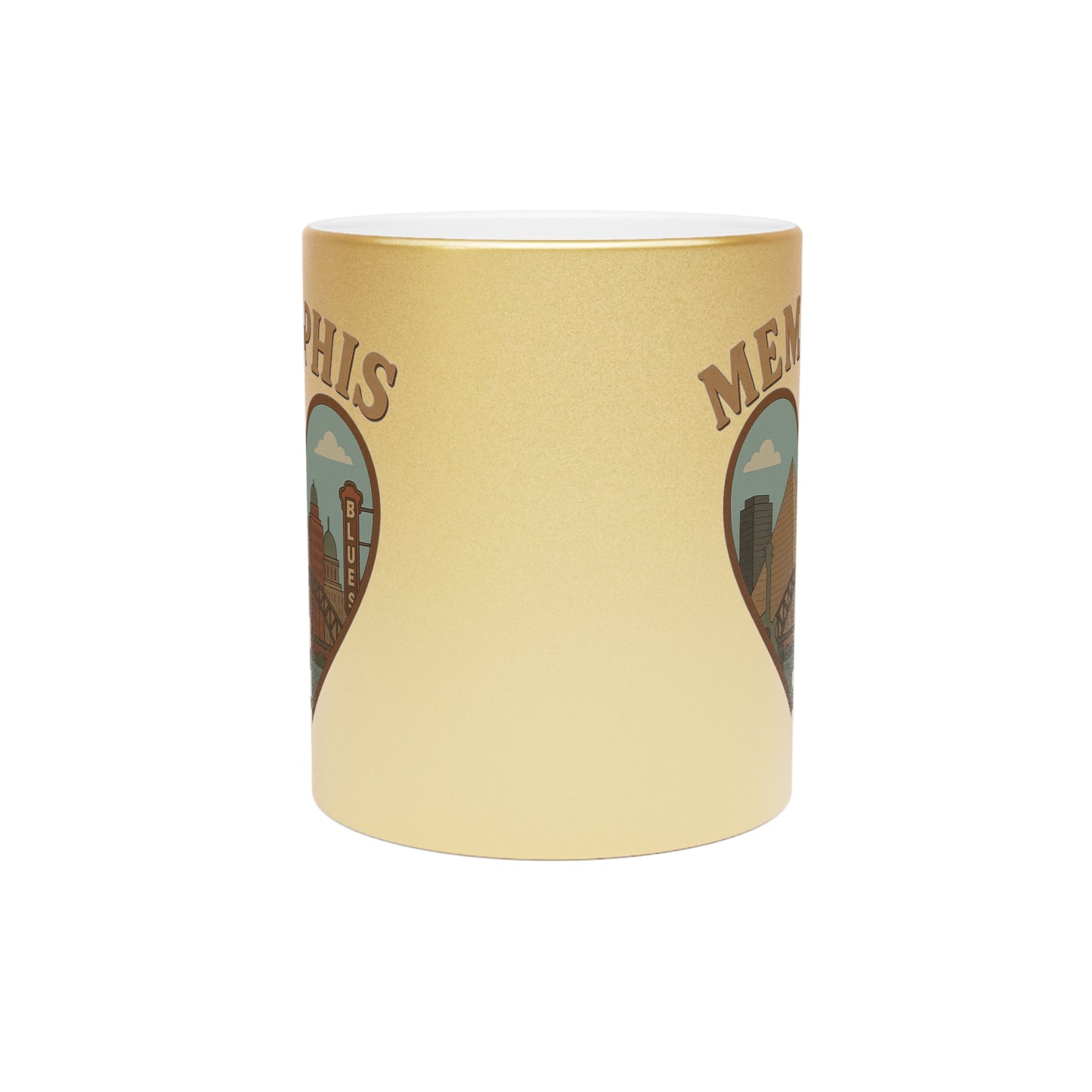 Sip Soulful Rhythms with Our Vintage Memphis Metallic Mug in Silver and Gold!