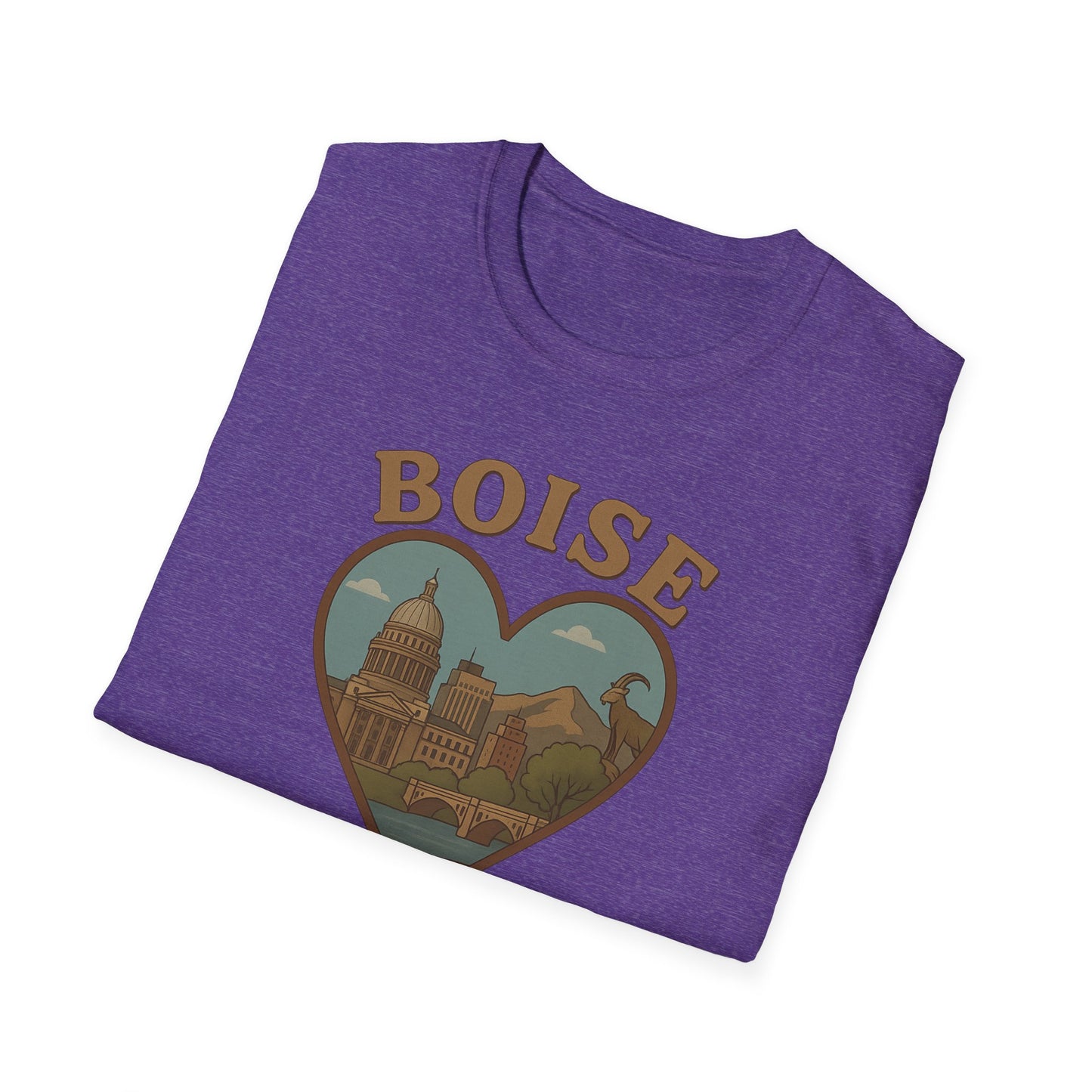 Fall in Love with Boise: Heartfelt Iconic Idaho Unisex Tee for Urban Adventurers
