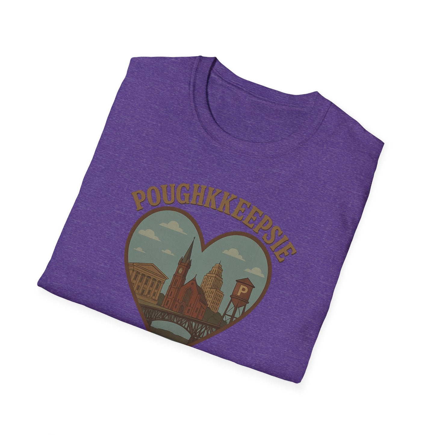 Poughkeepsie Heartbeat Tee - Soft Unisex Shirt Capturing the Iconic Skyline Dreamscape