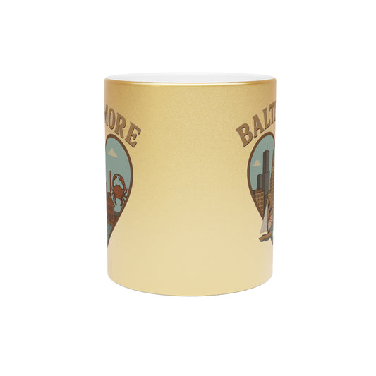 Baltimore Dreaming Collectible Metallic Mug - Silver Gold Vintage Vibes