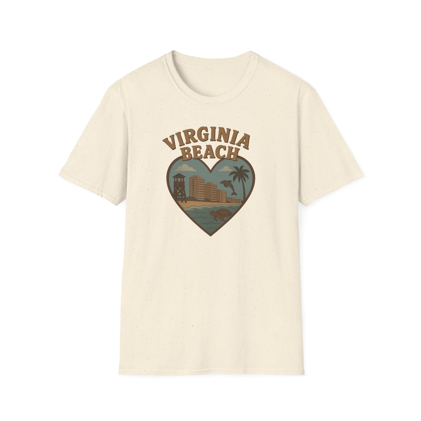 Groovy Virginia Beach T-Shirt - Celebrate Coastal Vibes with Dolphins and Turtles