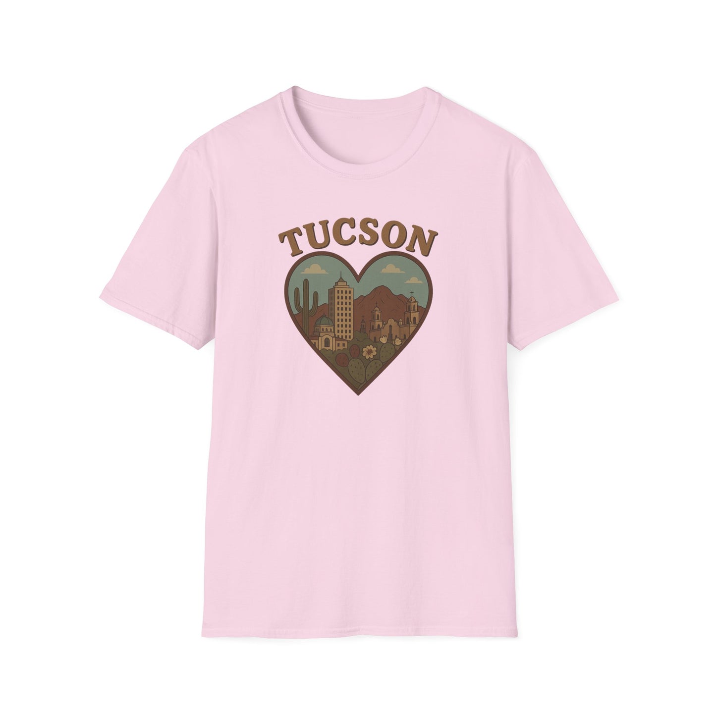Tucson Love Heart Skyline T-Shirt - Soft Unisex Desert Cactus Tee