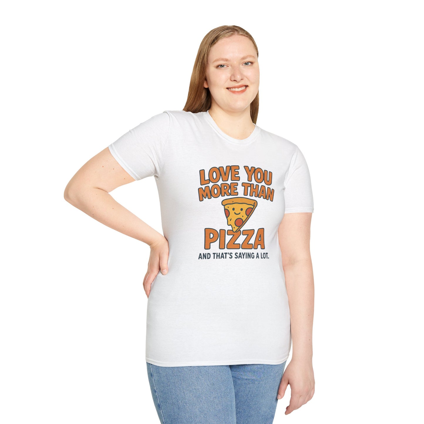 Pizza Love Proclamation: Cheesy Typography Design, Cartoon Food Humor Graphic