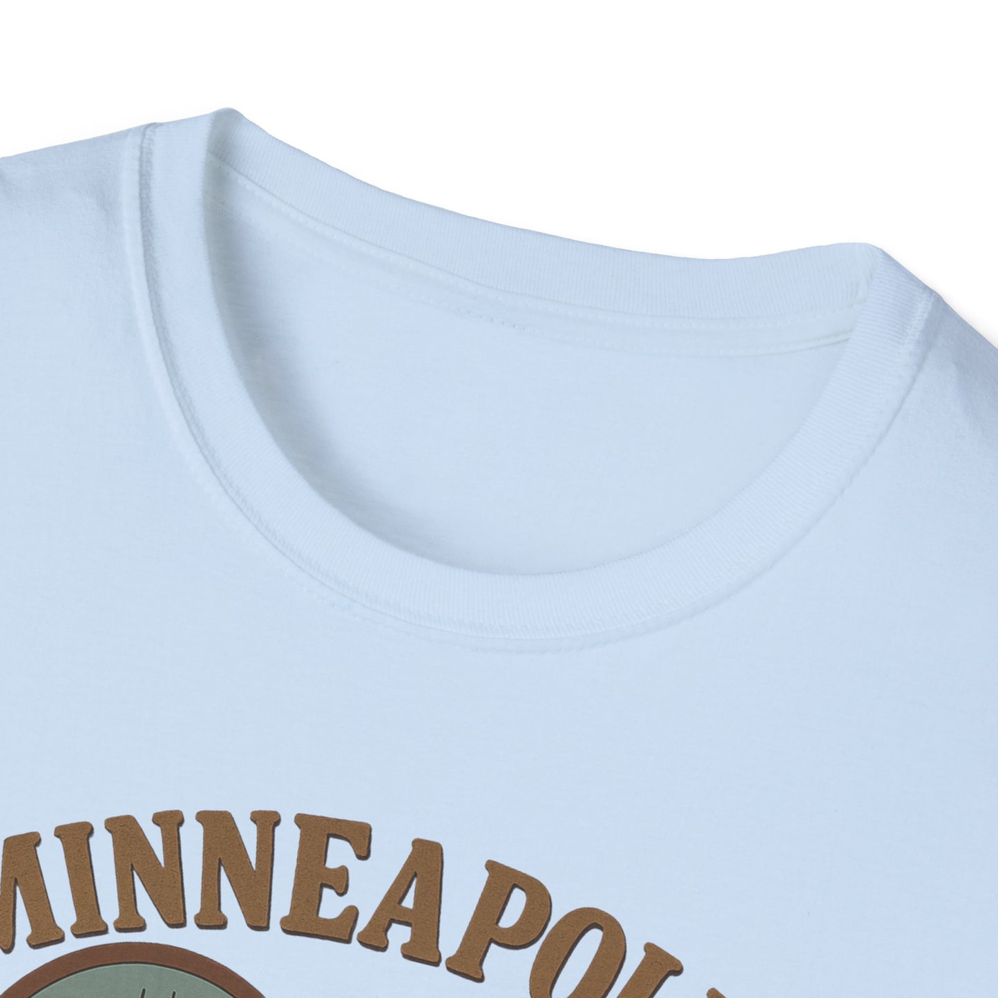 Fall in Love with Minneapolis: Retro Skyline T-Shirt with Whimsical Heart Design