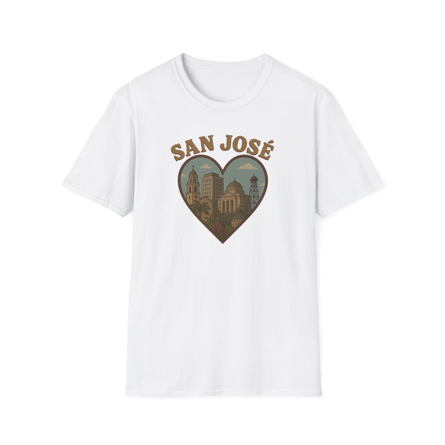 Fall in Love with San José: Unisex T-Shirt Celebrating Urban Vibes and Soft Comfort