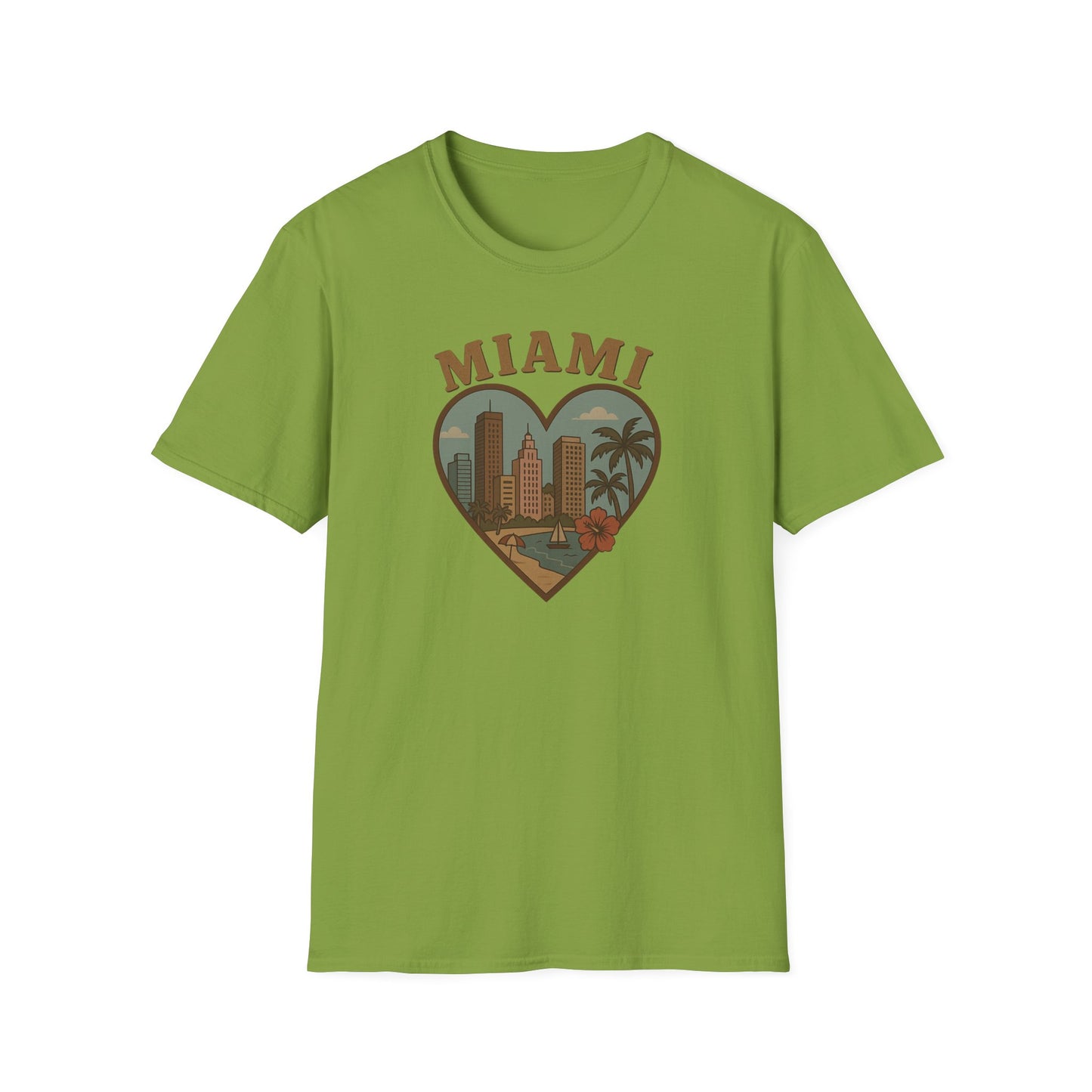Fall in Love with Miami's Retro Beach Vibes on a Tee for Unisex Awesomeness