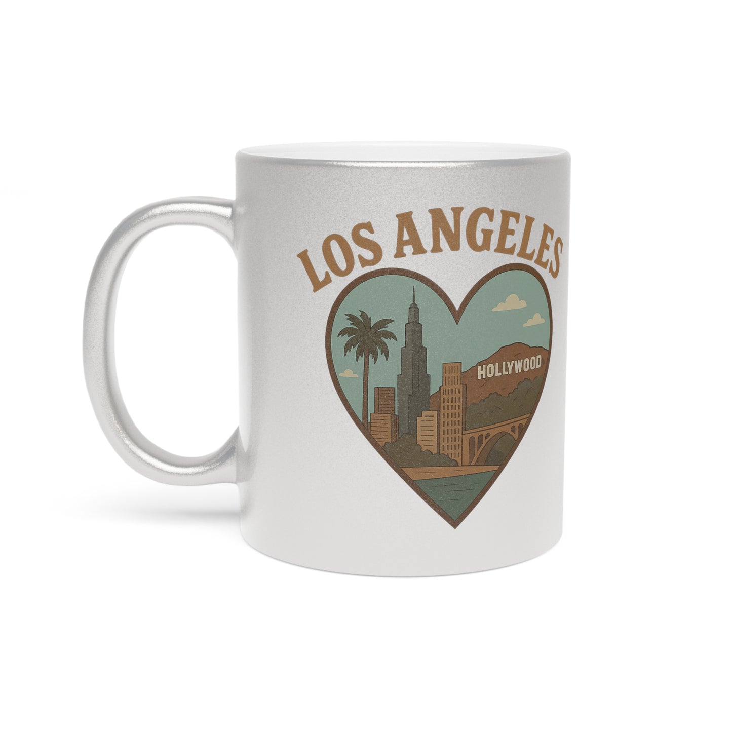 Dreamy Metallic Mug for Los Angeles Love: Sip in Gold and Silver Glam!