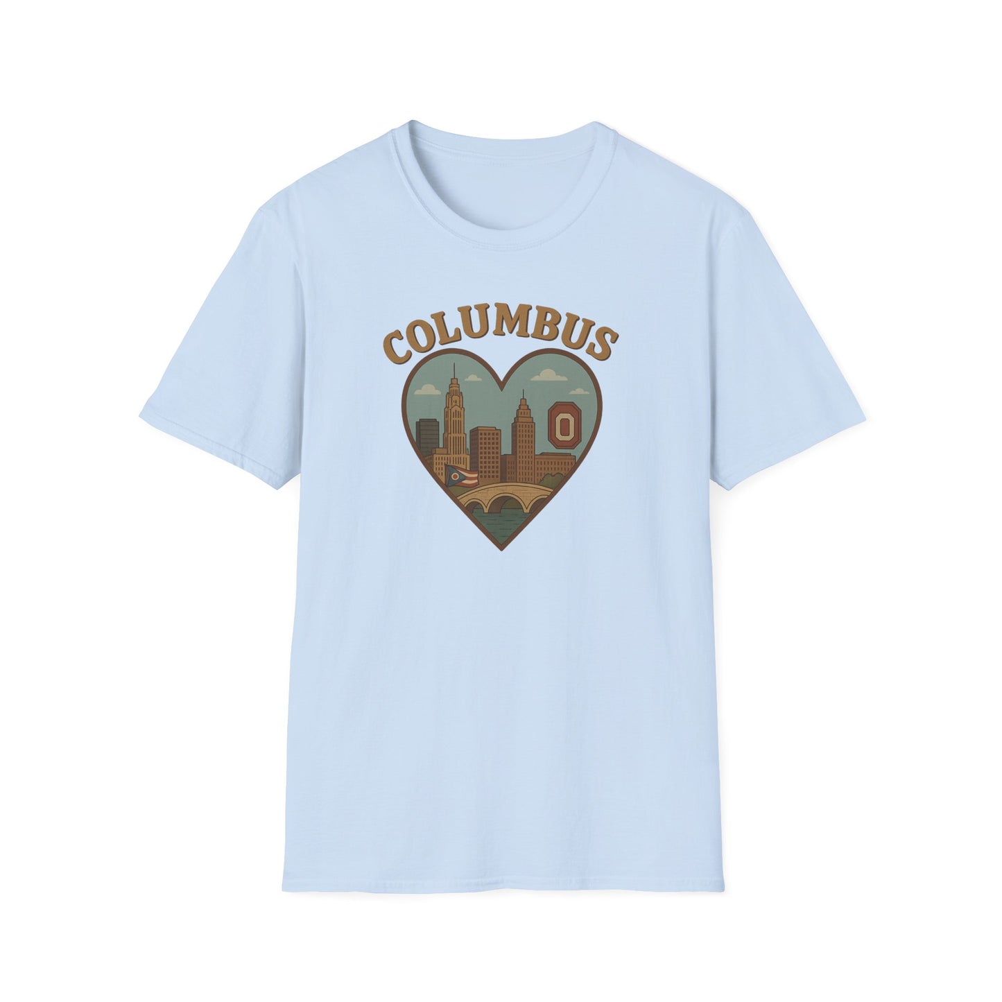 Fall in Love with Columbus: Unisex T-Shirt Celebrating Skyline, Bridges & Ohio Pride