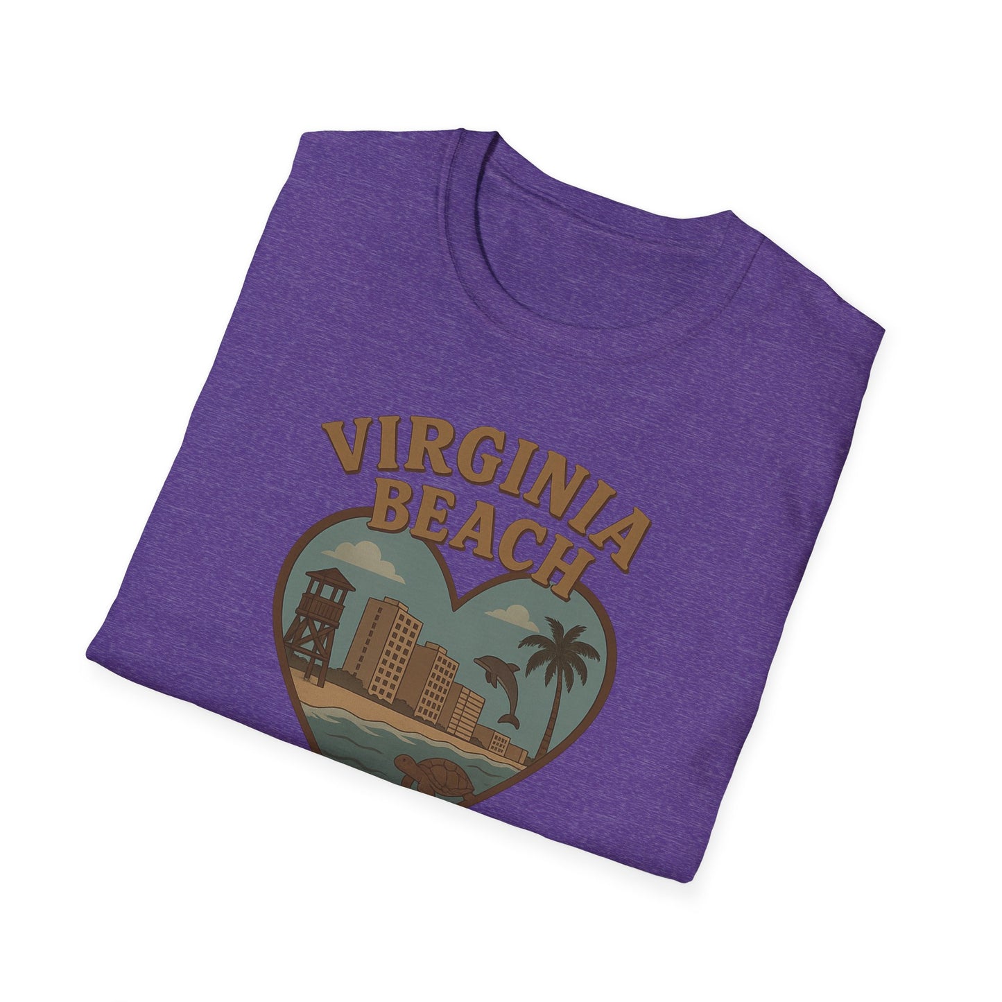 Groovy Virginia Beach T-Shirt - Celebrate Coastal Vibes with Dolphins and Turtles