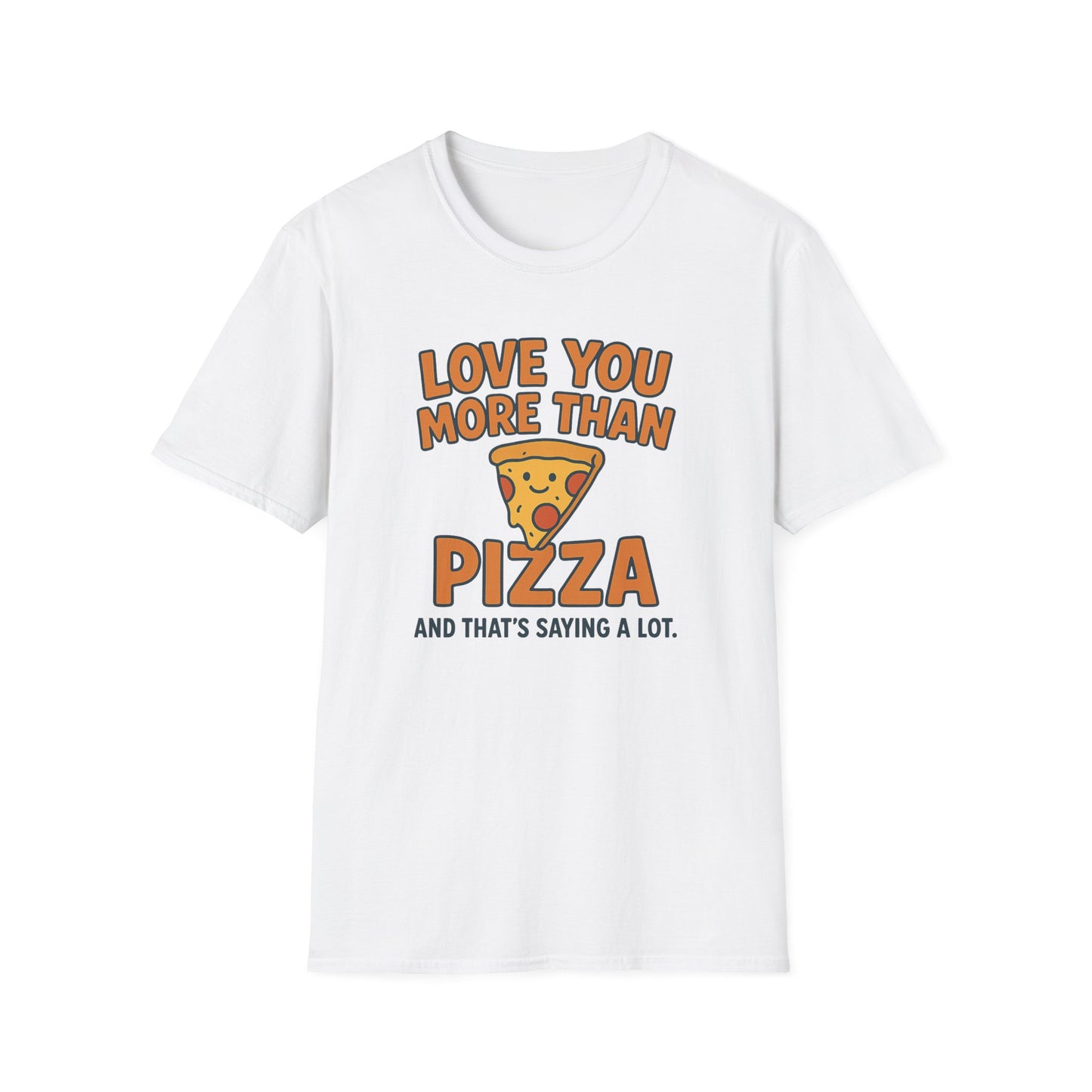 Pizza Love Proclamation: Cheesy Typography Design, Cartoon Food Humor Graphic