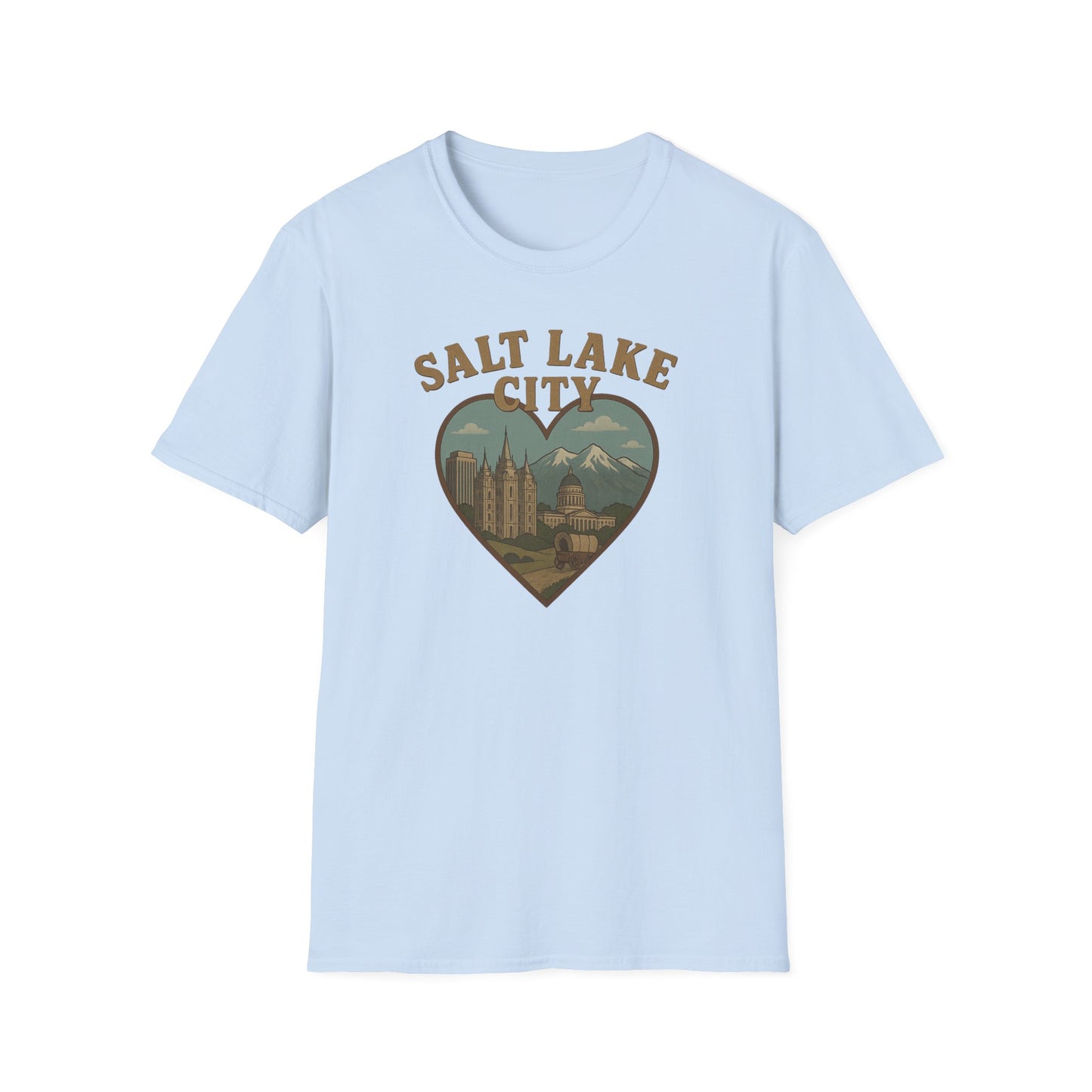 Embrace the Salty Air with Our Retro Salt Lake City Scenic Heart T-Shirt