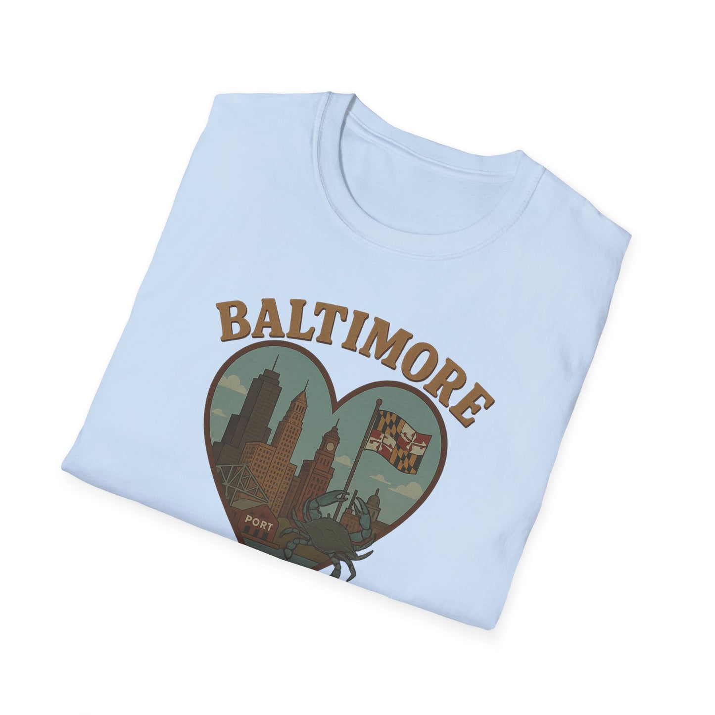 Show Your Love for Baltimore with This Iconic Soft Unisex Crab Heart T-Shirt!