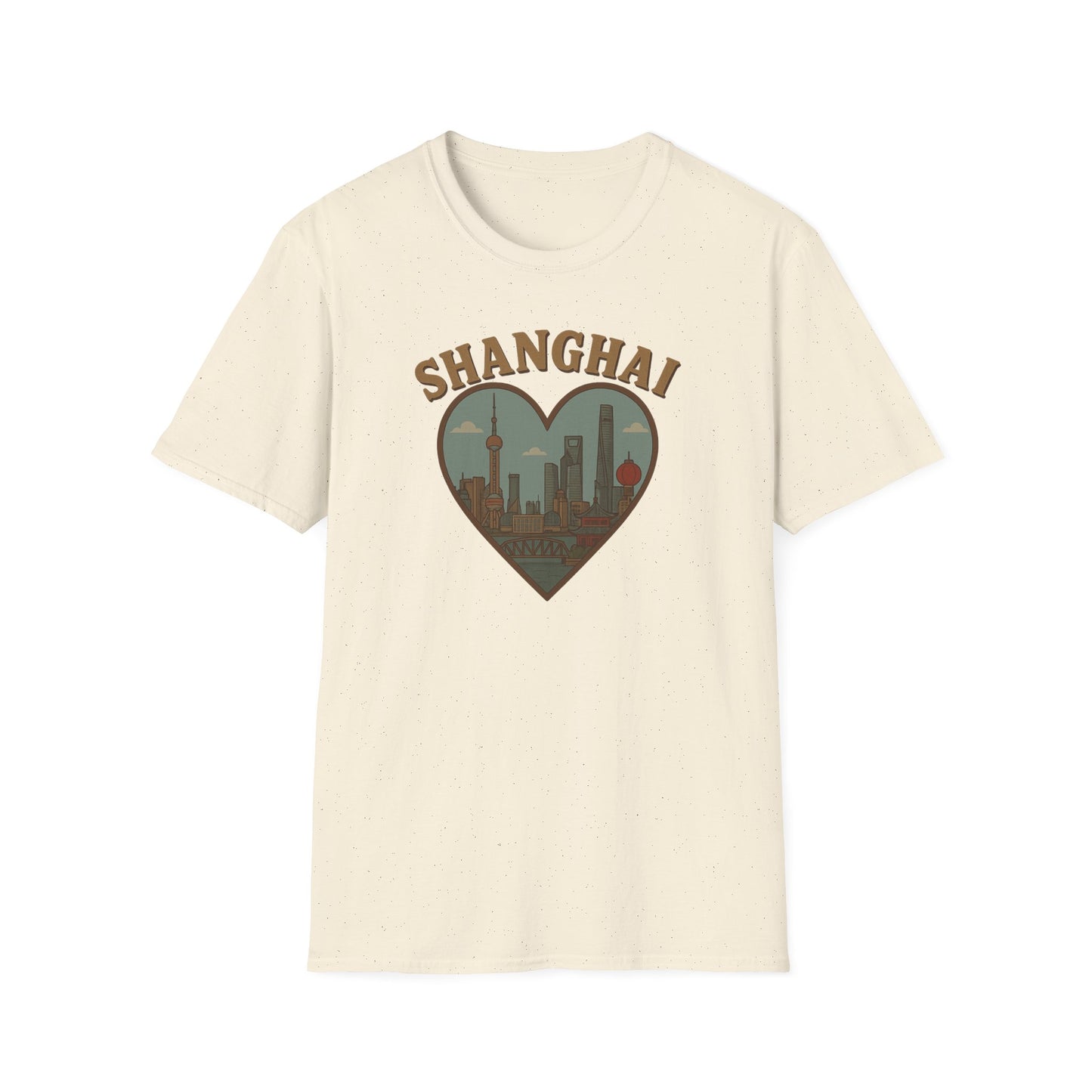 Feel the Love with our Shanghai Cityscape Heart Tee – Stylish, Soft, and Unisex Perfection!