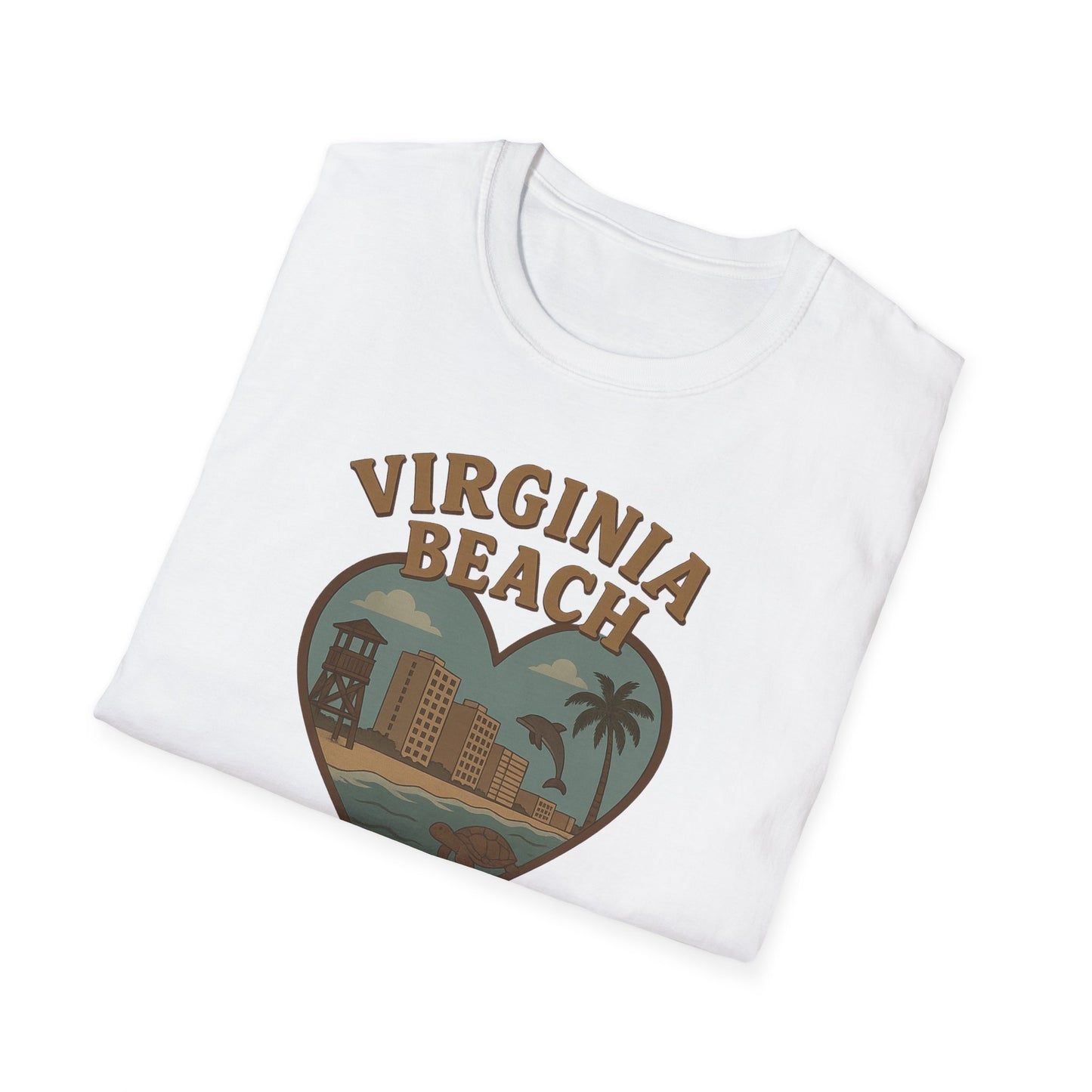 Groovy Virginia Beach T-Shirt - Celebrate Coastal Vibes with Dolphins and Turtles
