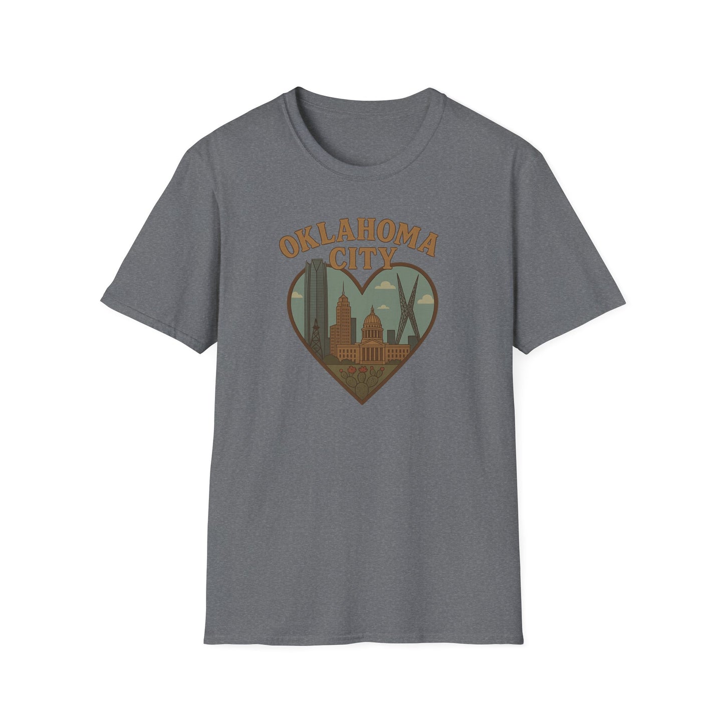 Fall Head Over Heels for Oklahoma City with This Soft Unisex Skyline Tee