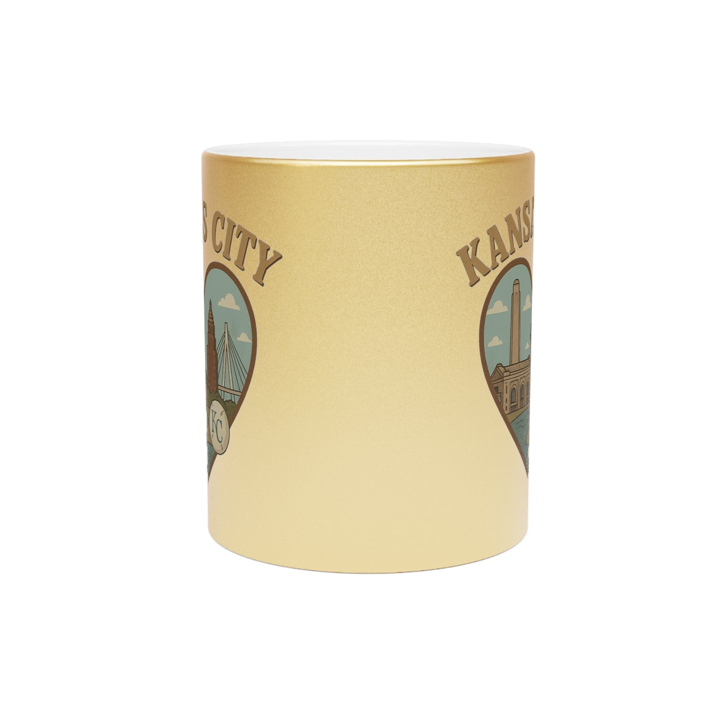 Gleaming Kansas City Metallic Mug: Sip in Style with Skyline Vibes!