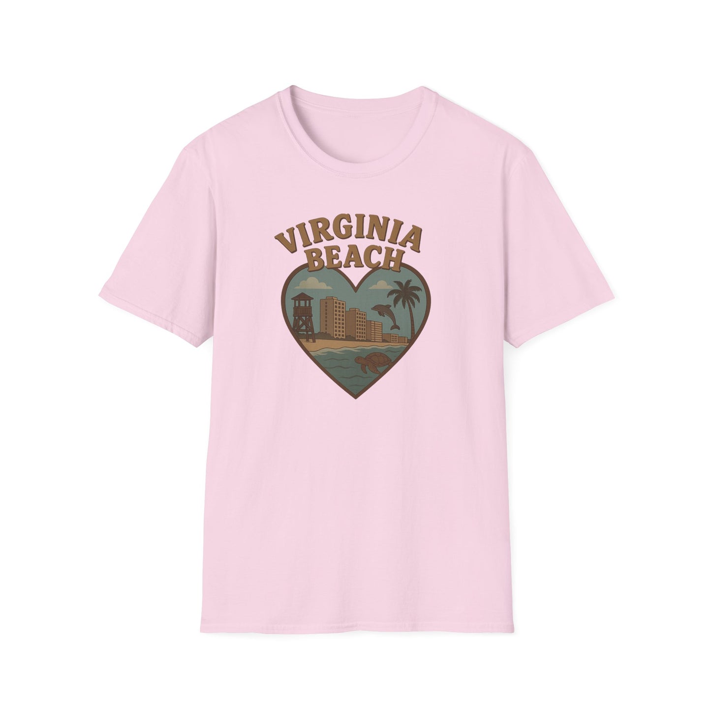 Groovy Virginia Beach T-Shirt - Celebrate Coastal Vibes with Dolphins and Turtles