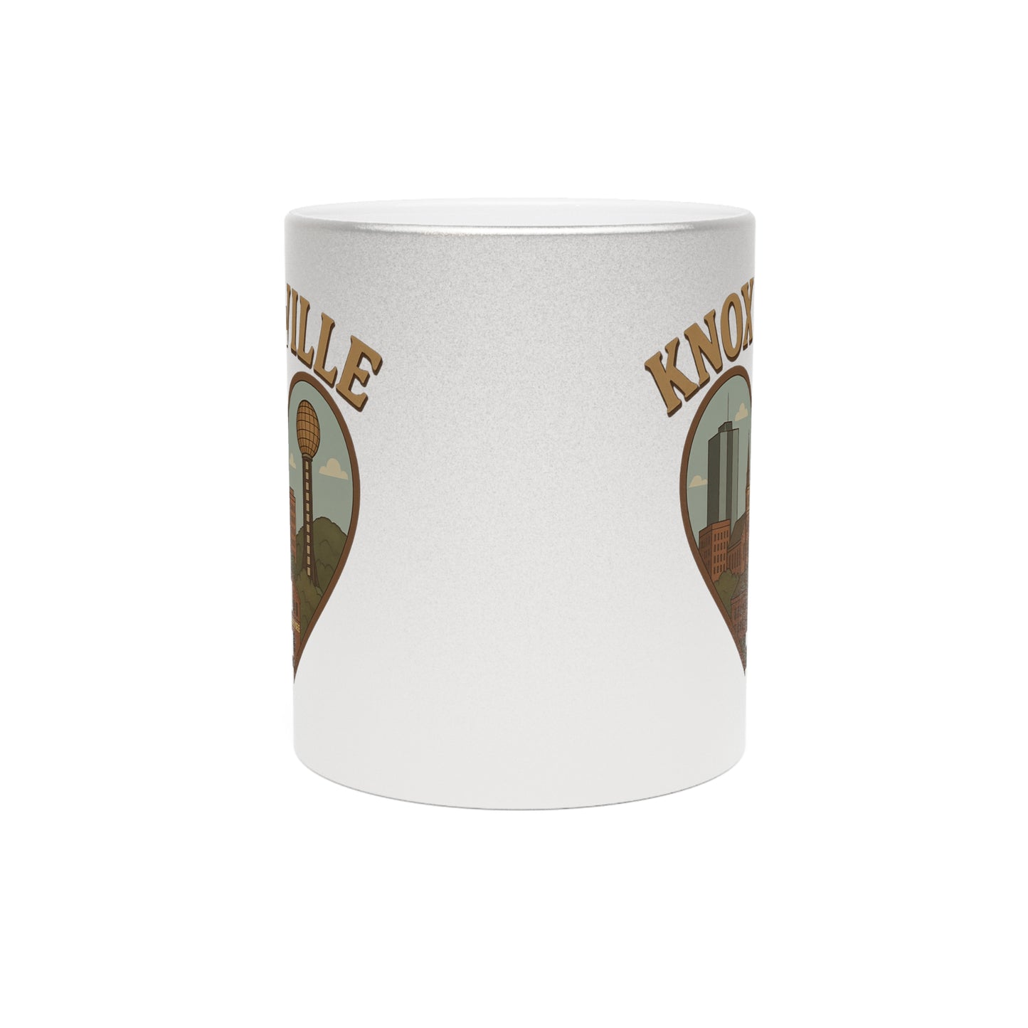 Sip Vibes with the Ultimate Knoxville Skyline Metallic Mug in Silver and Gold