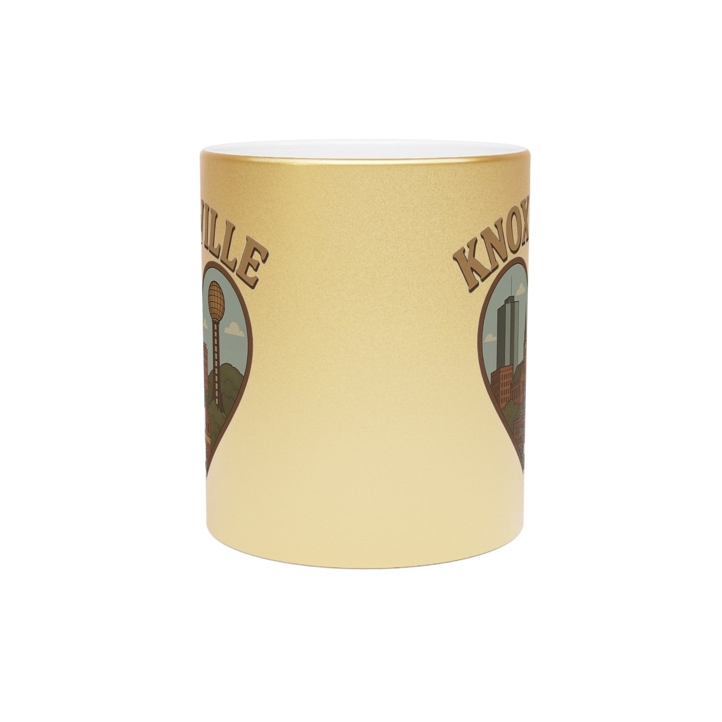 Sip Vibes with the Ultimate Knoxville Skyline Metallic Mug in Silver and Gold