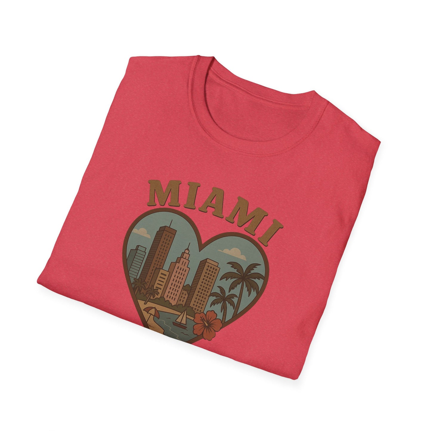Fall in Love with Miami's Retro Beach Vibes on a Tee for Unisex Awesomeness