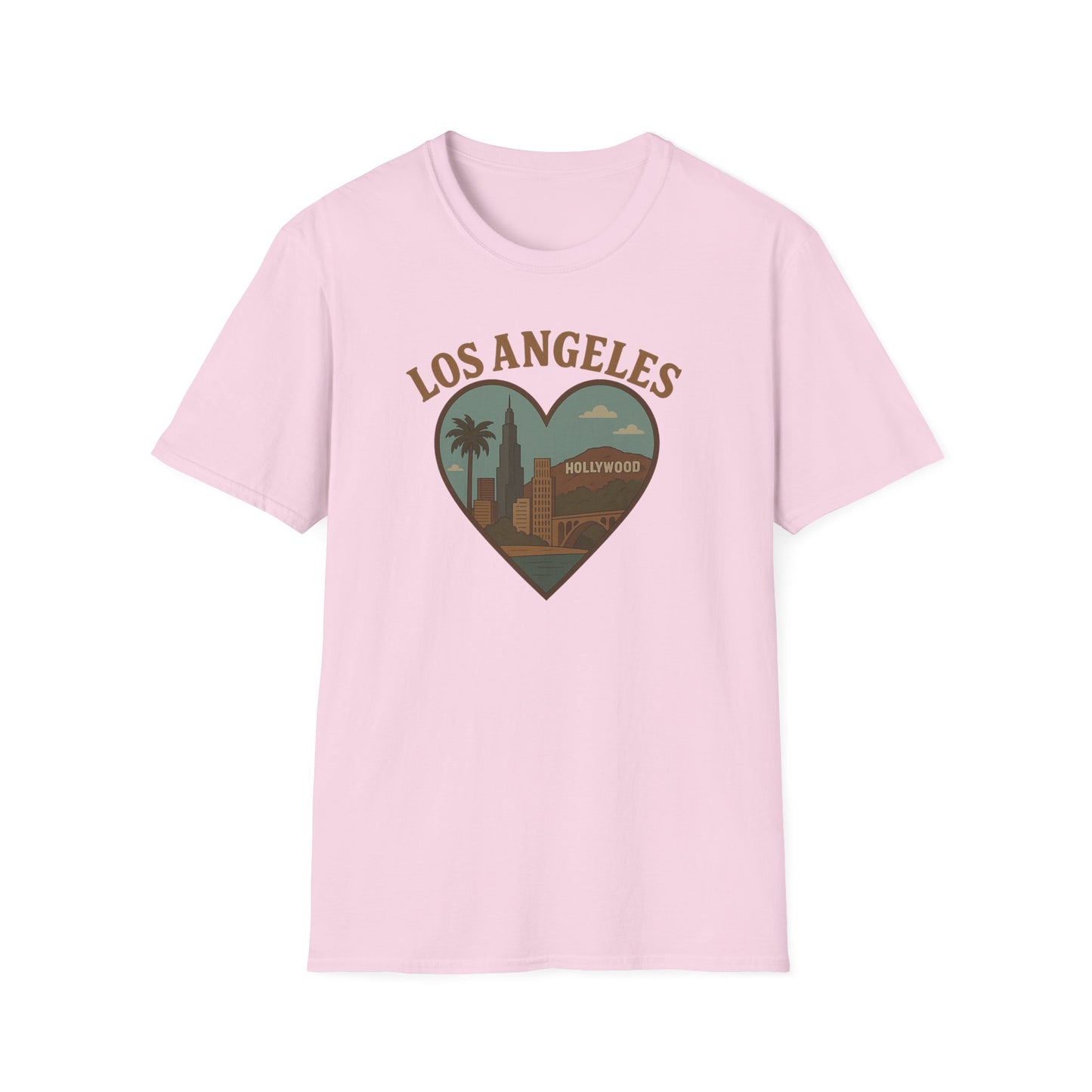 Feel the Love in Los Angeles with this Unisex Soft Cotton Hollywood T-Shirt