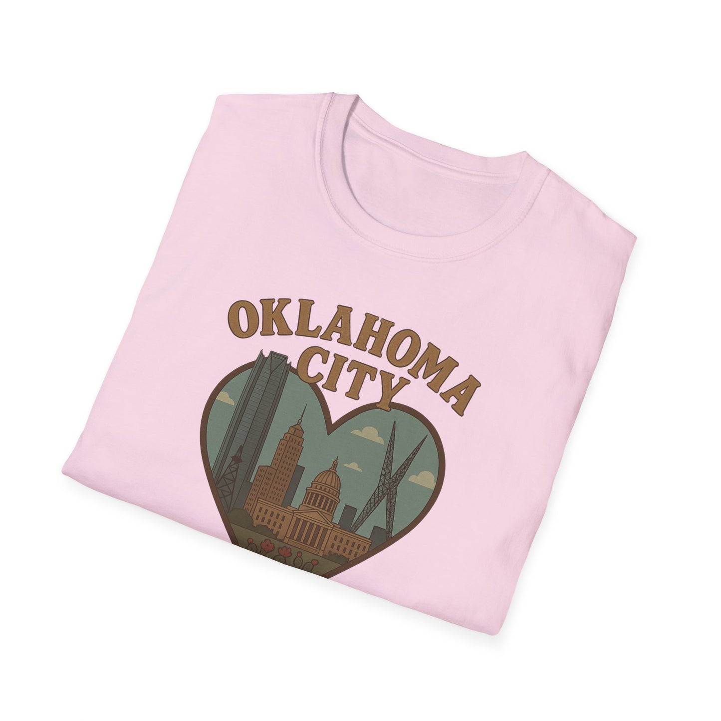 Fall Head Over Heels for Oklahoma City with This Soft Unisex Skyline Tee