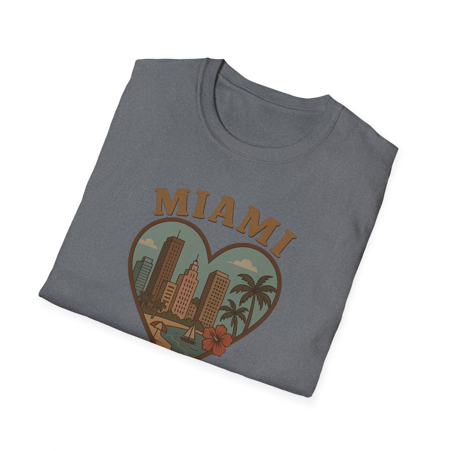 Fall in Love with Miami's Retro Beach Vibes on a Tee for Unisex Awesomeness