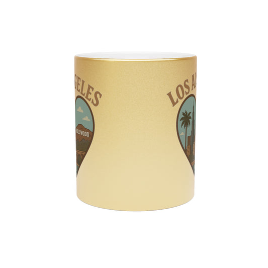 Dreamy Metallic Mug for Los Angeles Love: Sip in Gold and Silver Glam!