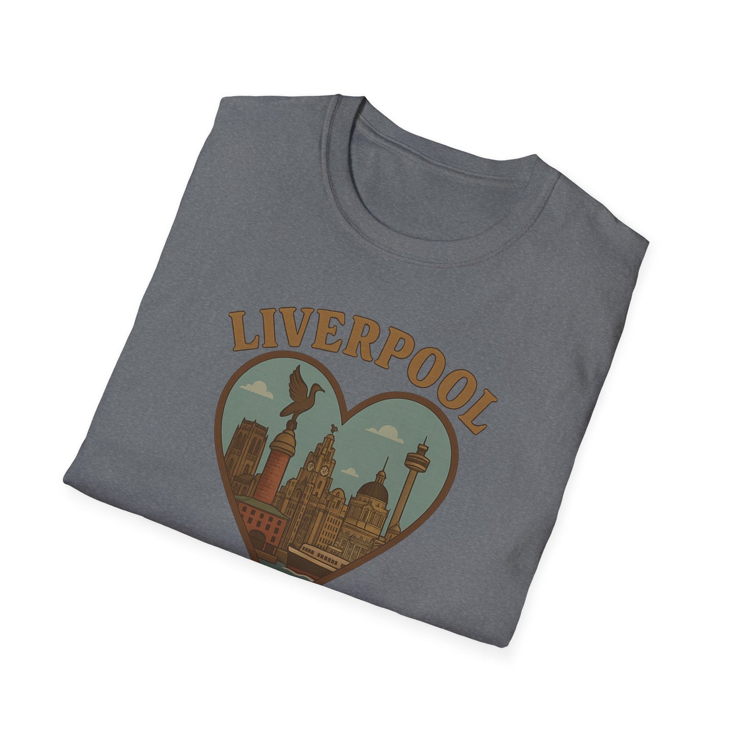 Capture the Spirit of Liverpool with this Unisex Retro Skyline T-Shirt