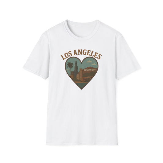 Feel the Love in Los Angeles with this Unisex Soft Cotton Hollywood T-Shirt