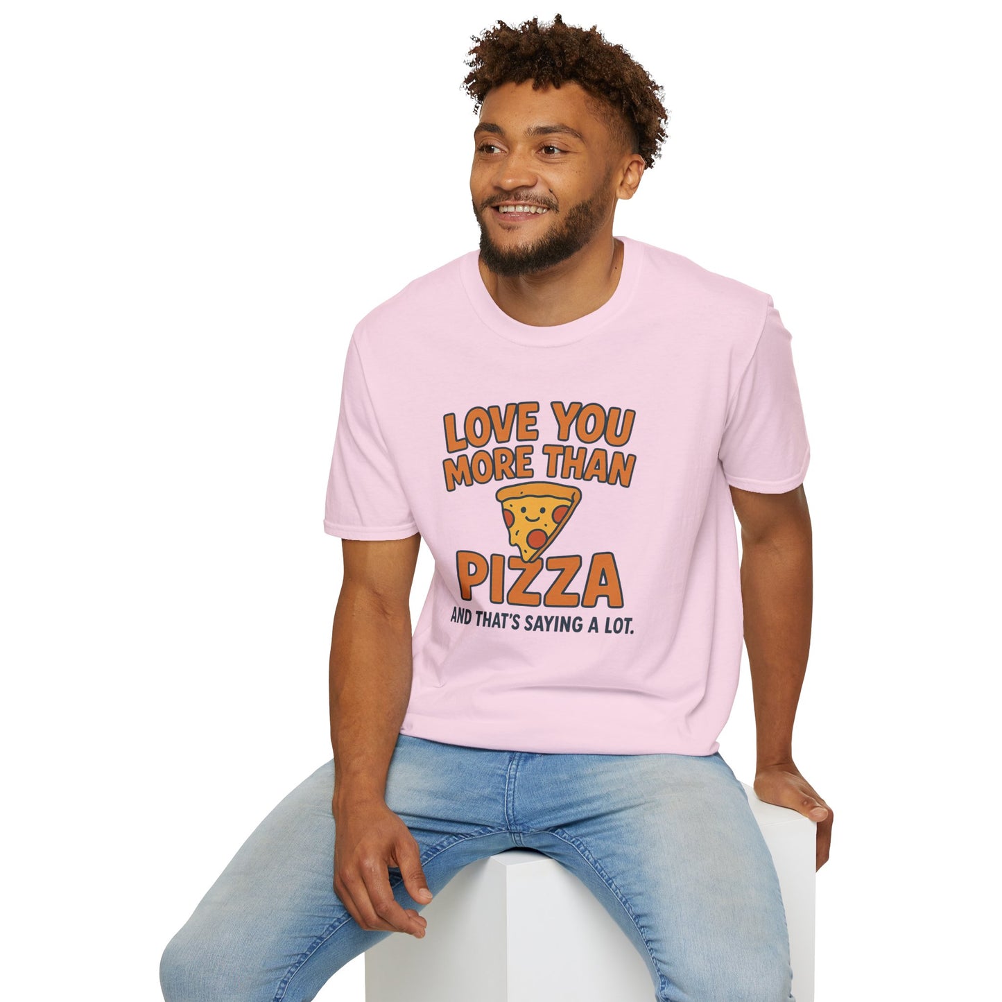 Pizza Love Proclamation: Cheesy Typography Design, Cartoon Food Humor Graphic