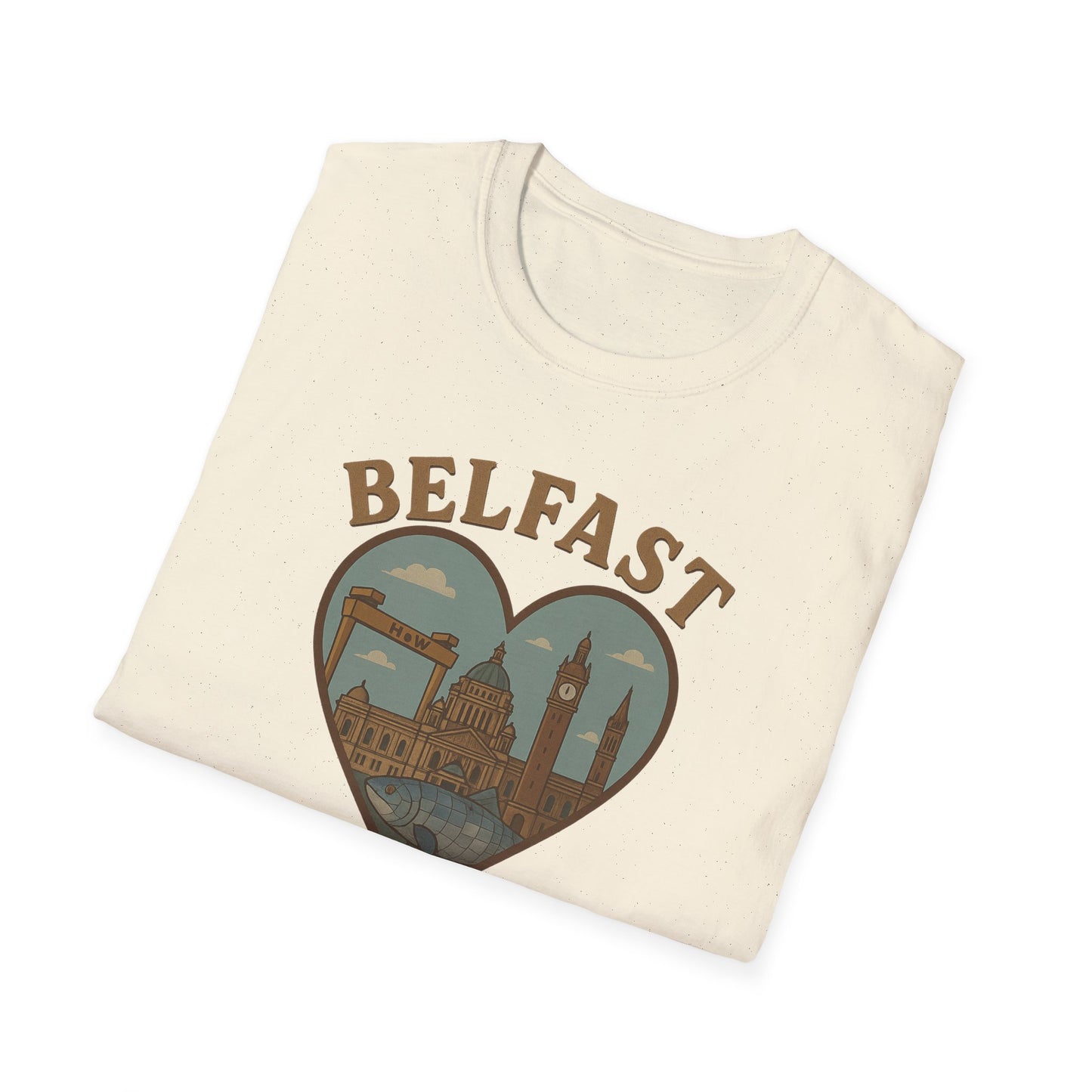 Fall in Love with Belfast: Unisex Soft T-shirt of Northern Ireland Charm!