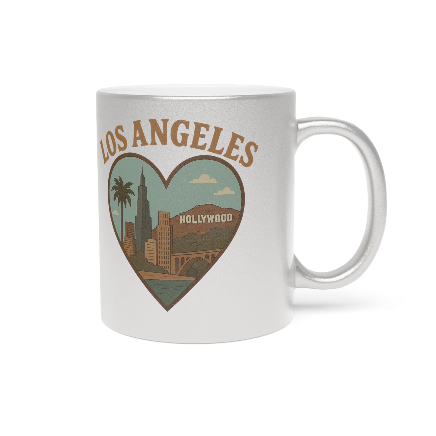 Dreamy Metallic Mug for Los Angeles Love: Sip in Gold and Silver Glam!