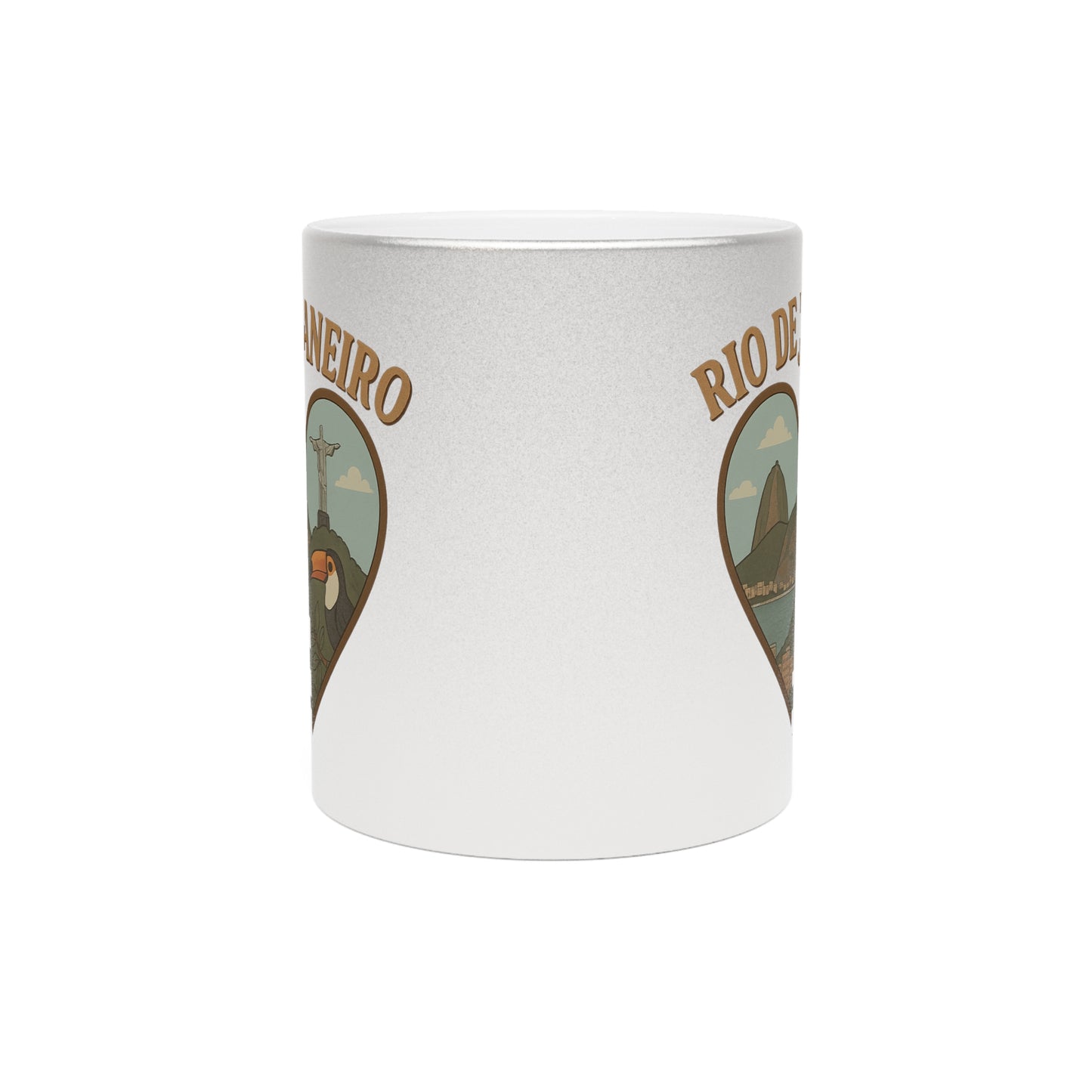 Sip Dreams in a Vintage Rio de Janeiro Metallic Mug - Gold and Silver Vibrance!