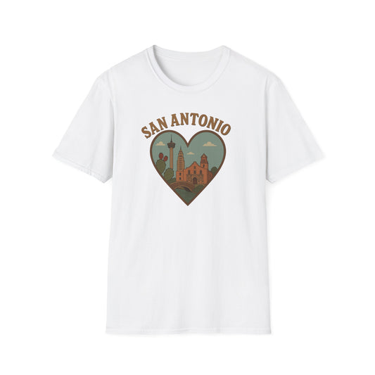 Embrace San Antonio Vibes with Our Heartfelt Unisex Tee for Artful City Explorers