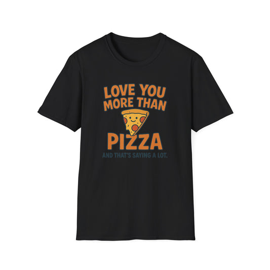 Pizza Love Proclamation: Cheesy Typography Design, Cartoon Food Humor Graphic