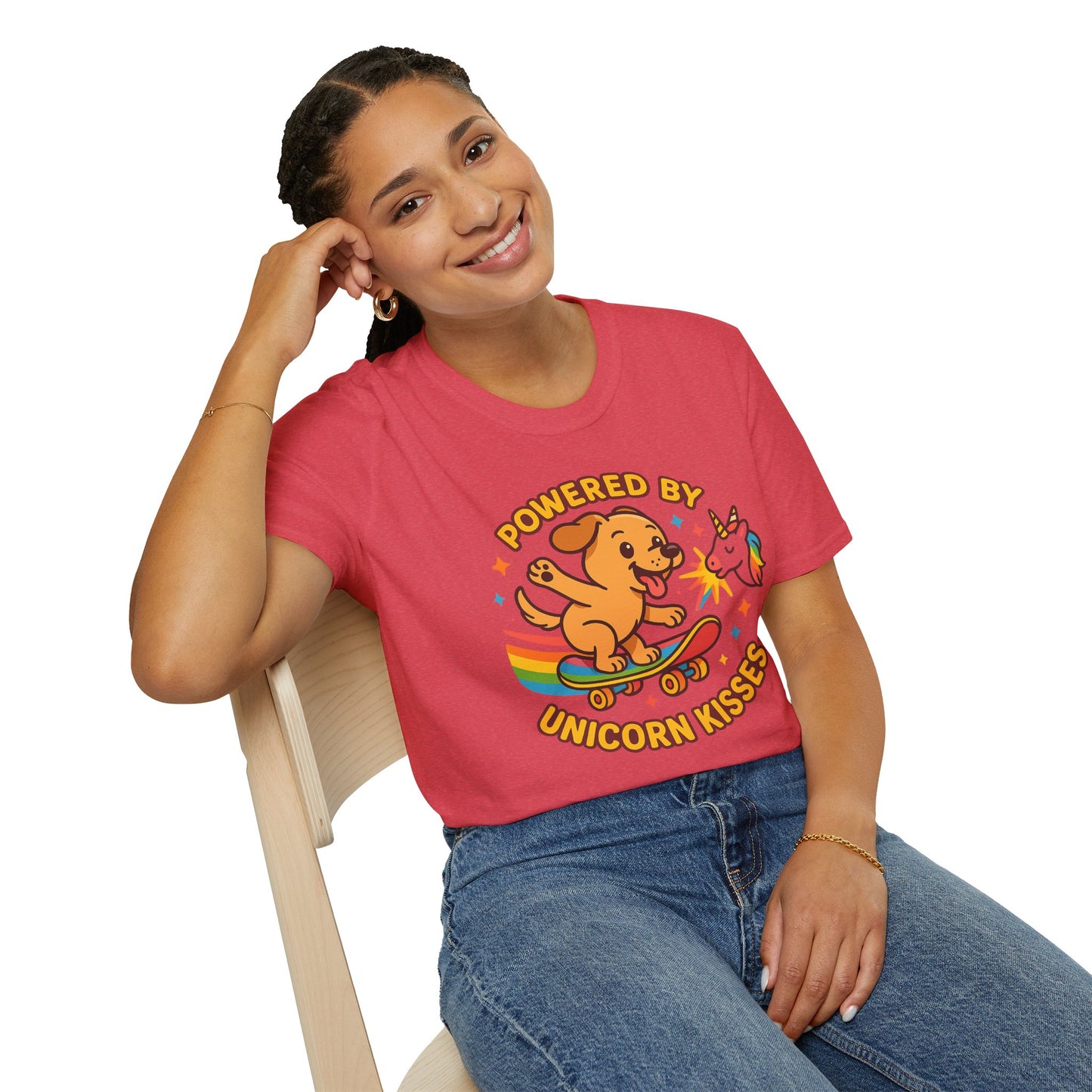 Unleash Your Inner Magic with Our 'Powered By Unicorn Kisses' Unisex Tee