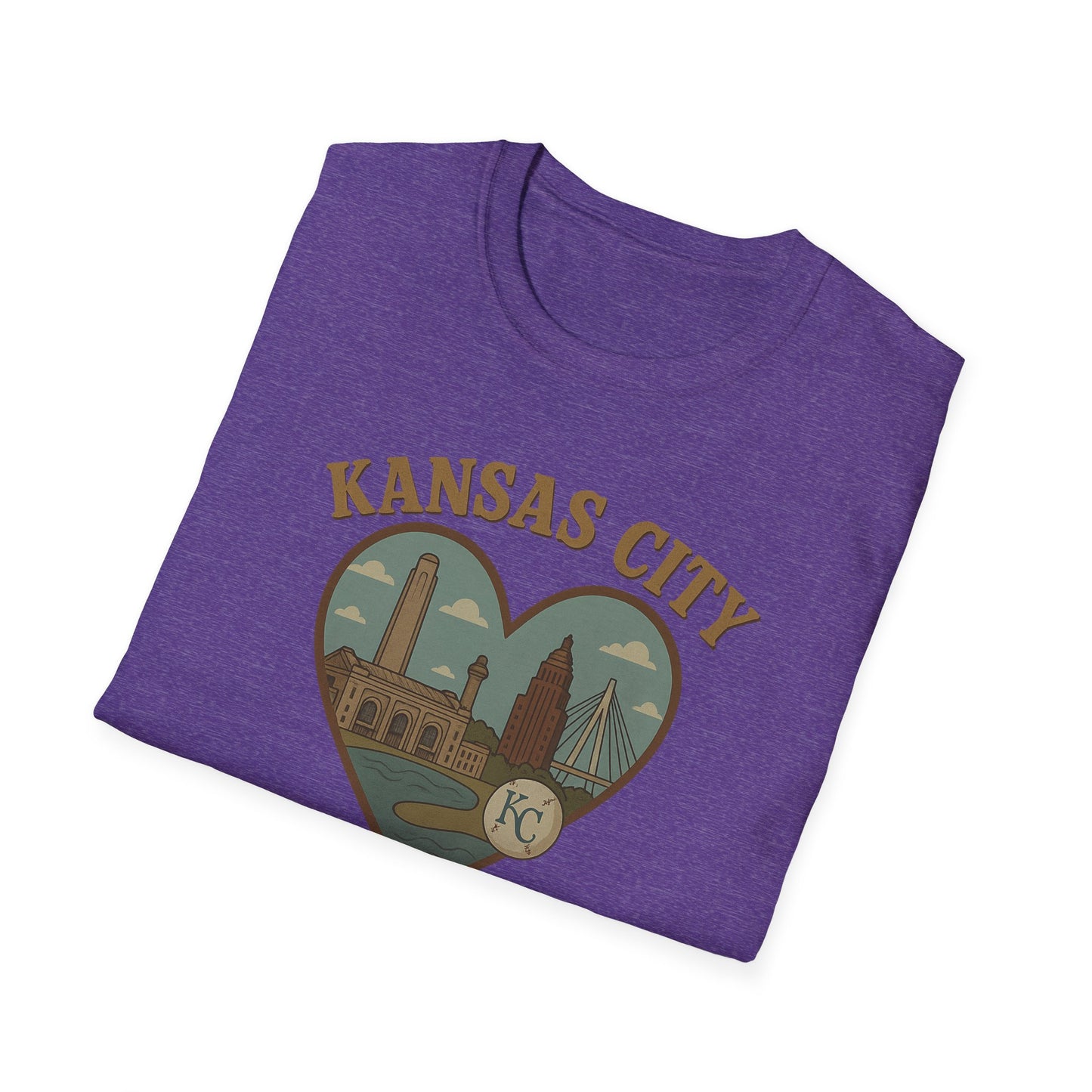 Fall in Love with Kansas City: Quirky Heartscape Tee for Proud Midwestern Spirits