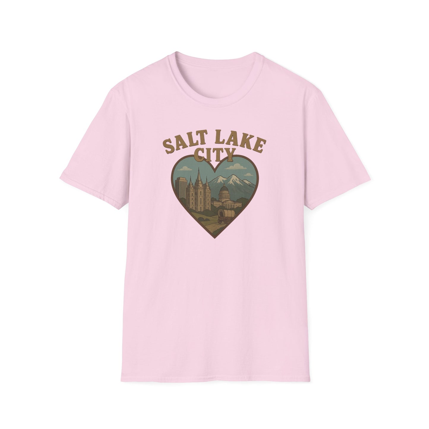 Embrace the Salty Air with Our Retro Salt Lake City Scenic Heart T-Shirt