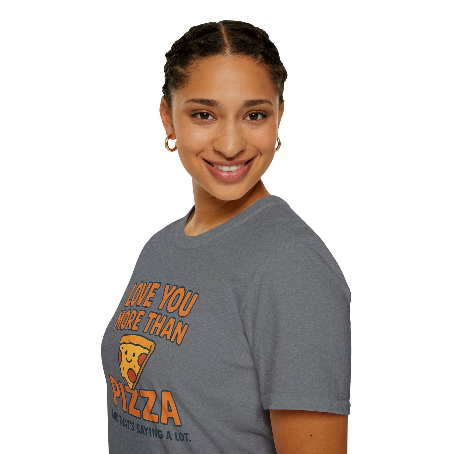 Pizza Love Proclamation: Cheesy Typography Design, Cartoon Food Humor Graphic