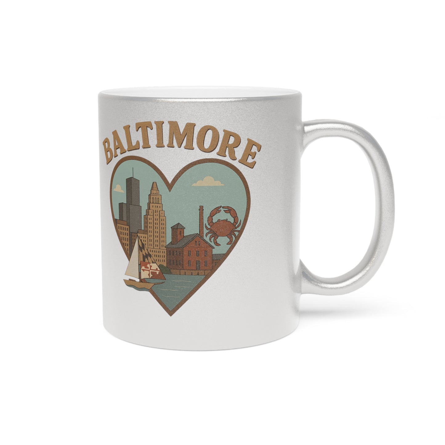 Baltimore Dreaming Collectible Metallic Mug - Silver Gold Vintage Vibes