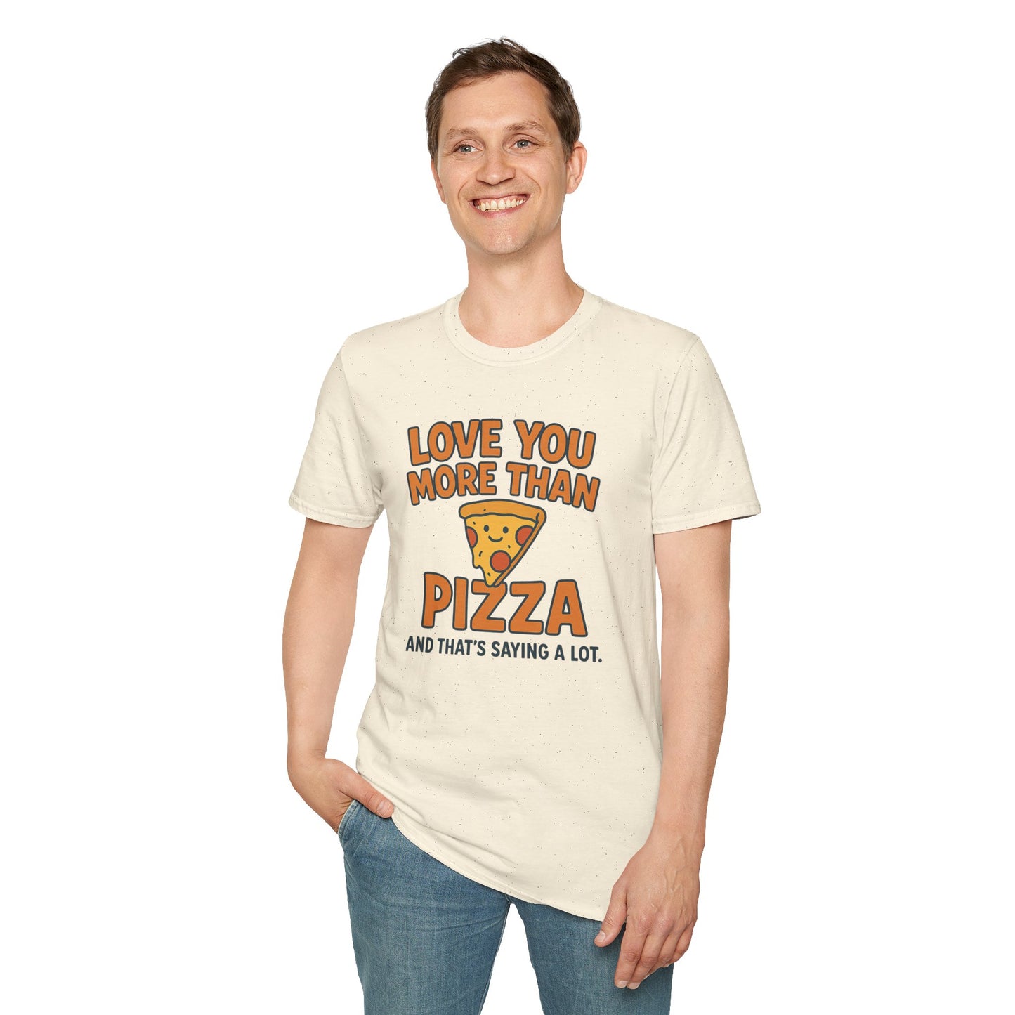 Pizza Love Proclamation: Cheesy Typography Design, Cartoon Food Humor Graphic
