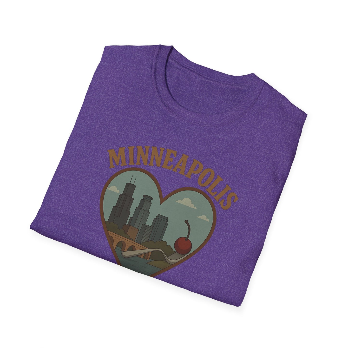 Celebrate Minneapolis Love with Heart-Shaped Skyline and Cherry Fork Tee